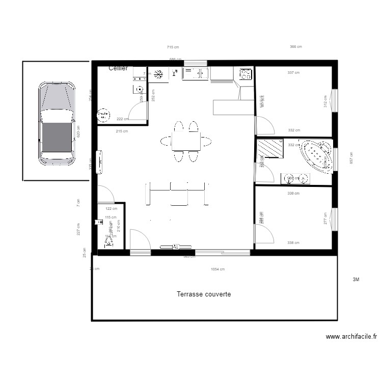 Maison T3 2. Plan de 4 pièces et 79 m2