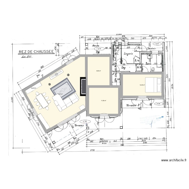 62 AV GAL CARMILLE RDC_11. Plan de 4 pièces et 73 m2