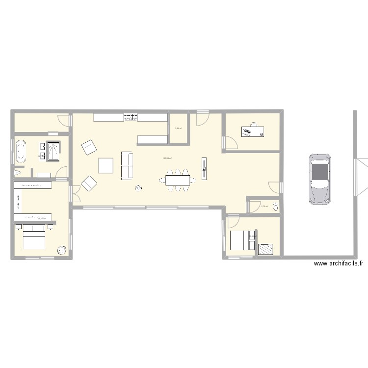 Future Maison container. Plan de 6 pièces et 184 m2