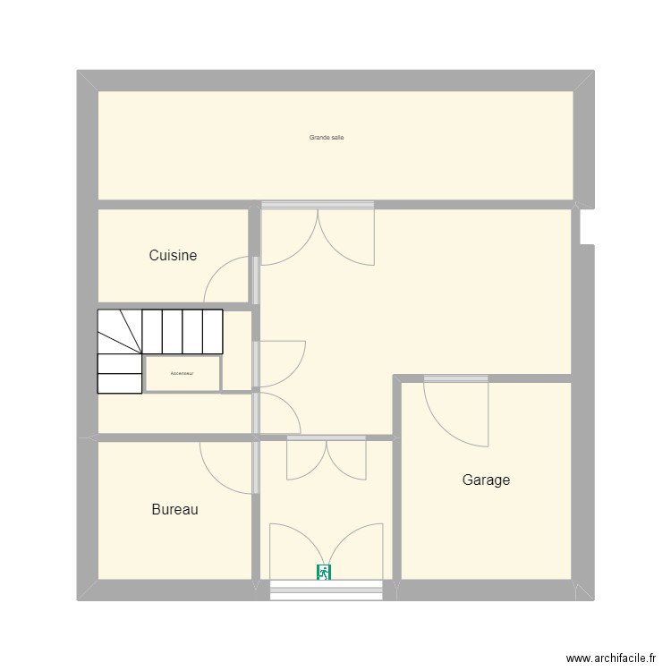 1er étage llb. Plan de 7 pièces et 37 m2