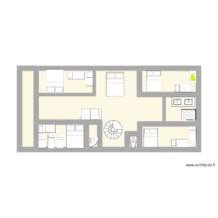 LA GIETTAZ 1ETAGE. Plan de 8 pièces et 29 m2