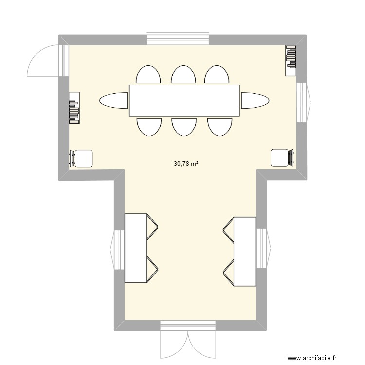 salon. Plan de 1 pièce et 31 m2