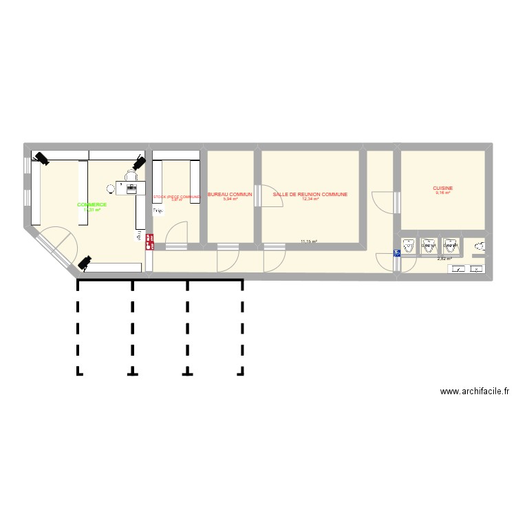 thomas spiteri. Plan de 9 pièces et 66 m2