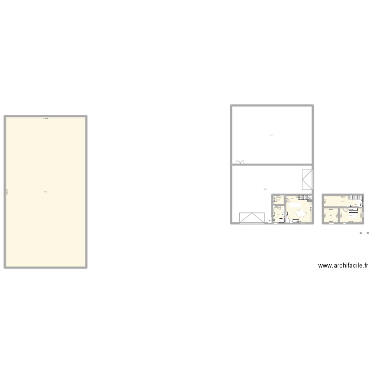 hangar rdc. Plan de 9 pièces et 902 m2