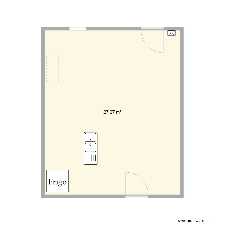 maison. Plan de 1 pièce et 27 m2