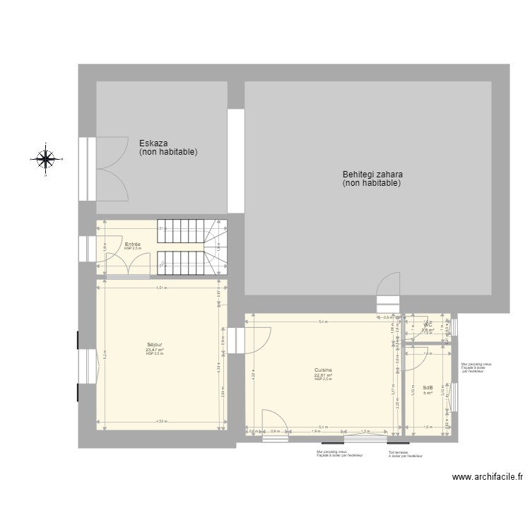 Aguerrenia R_0_etendu. Plan de 7 pièces et 145 m2