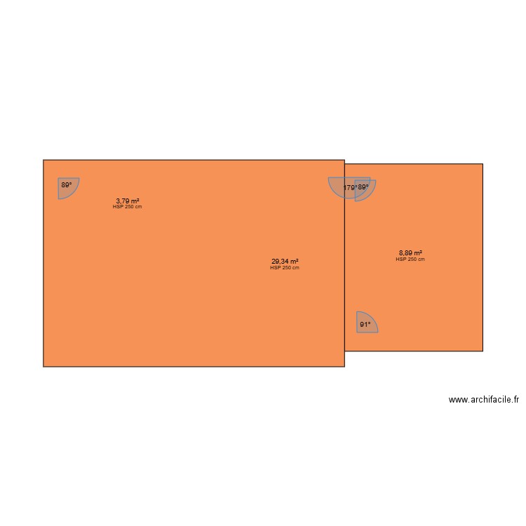 cabane 35 m2. Plan de 6 pièces et 74 m2