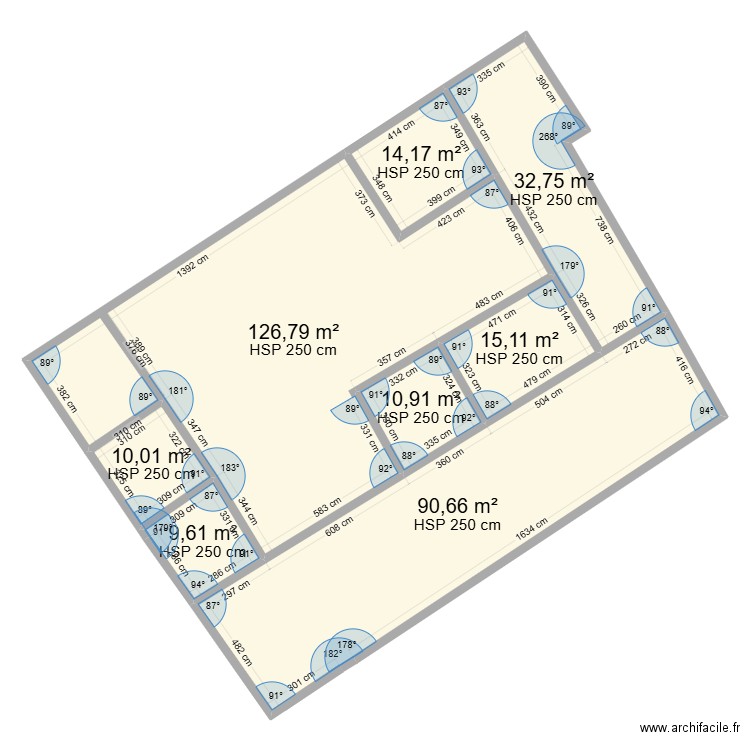 cic chartes. Plan de 8 pièces et 310 m2