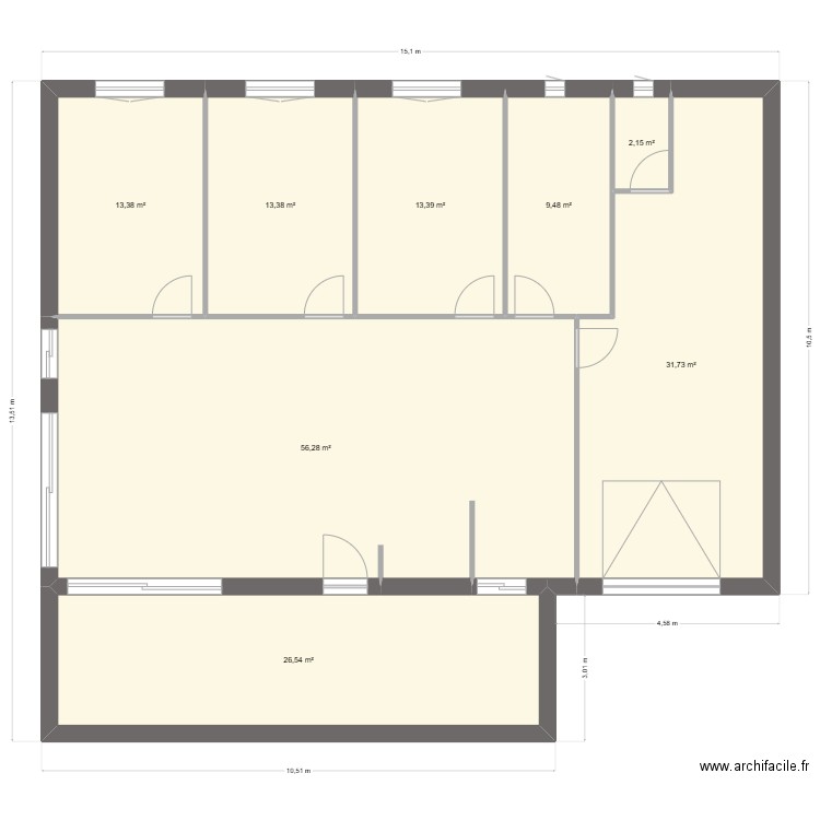 SAMUEL. Plan de 8 pièces et 166 m2