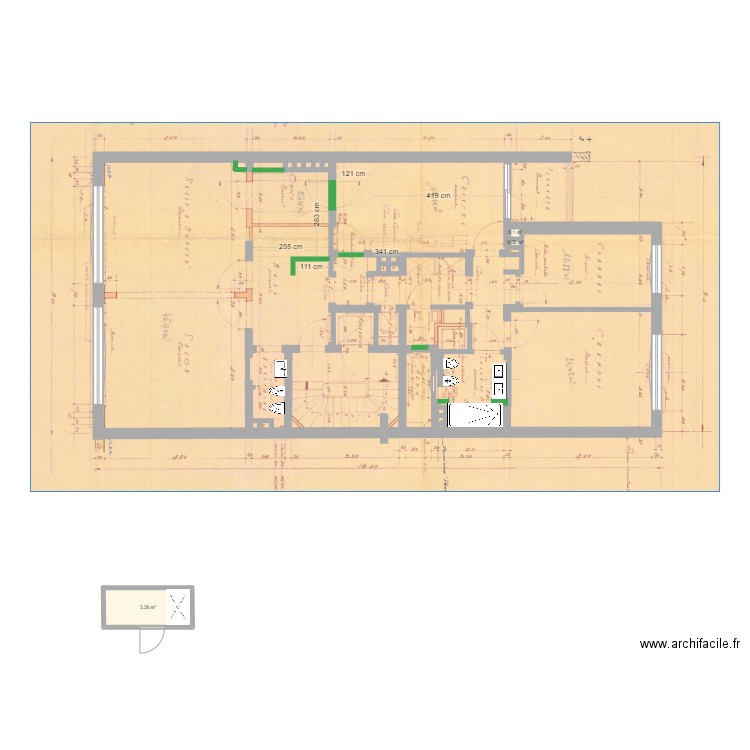 max_origine_Cugina_bagni4. Plan de 3 pièces et 4 m2