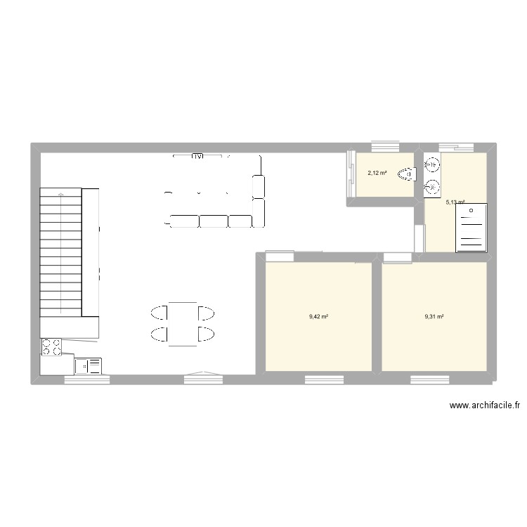 rouillac. Plan de 4 pièces et 26 m2