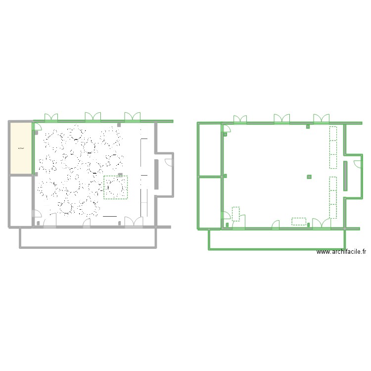 Mariage 2. Plan de 1 pièce et 14 m2