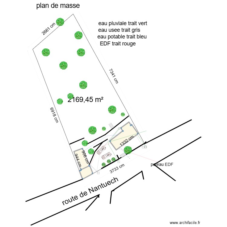 plan de masse16. Plan de 3 pièces et 144 m2