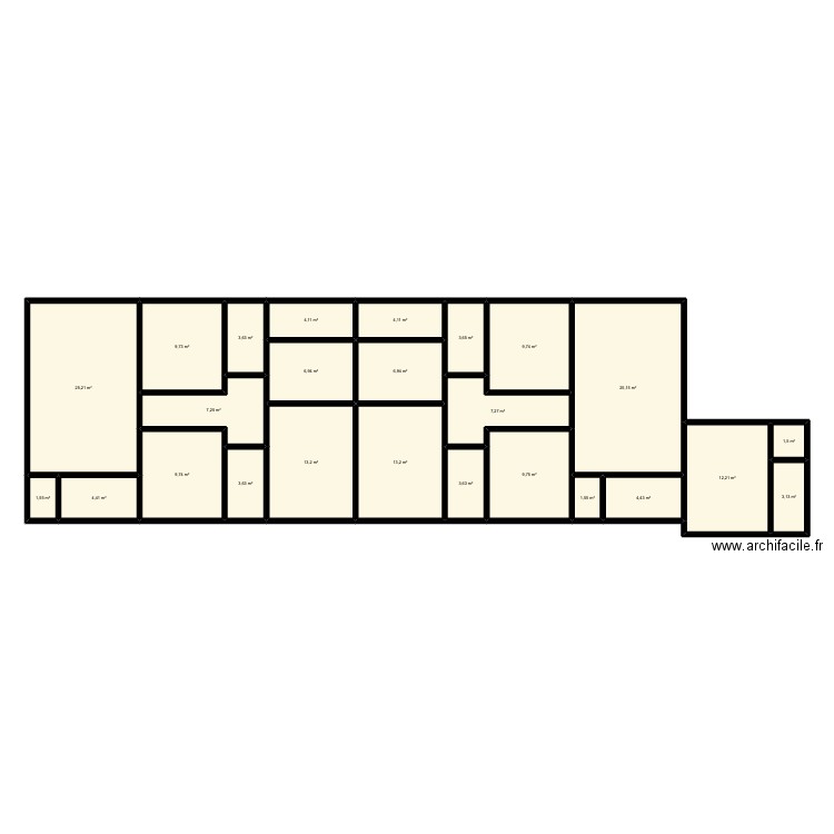 plan appts 4 pieces fondation. Plan de 25 pièces et 196 m2