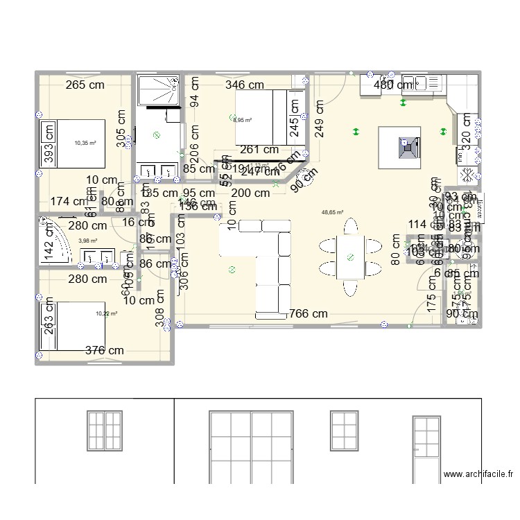 domazan 1. Plan de 8 pièces et 85 m2