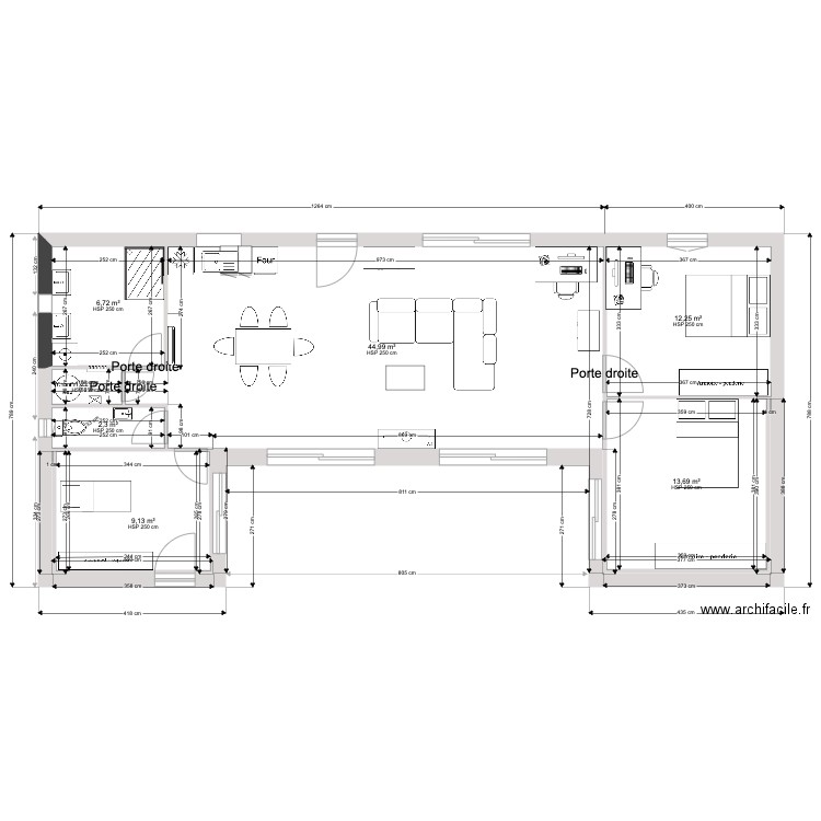 Vergné 27 11 2024. Plan de 7 pièces et 90 m2