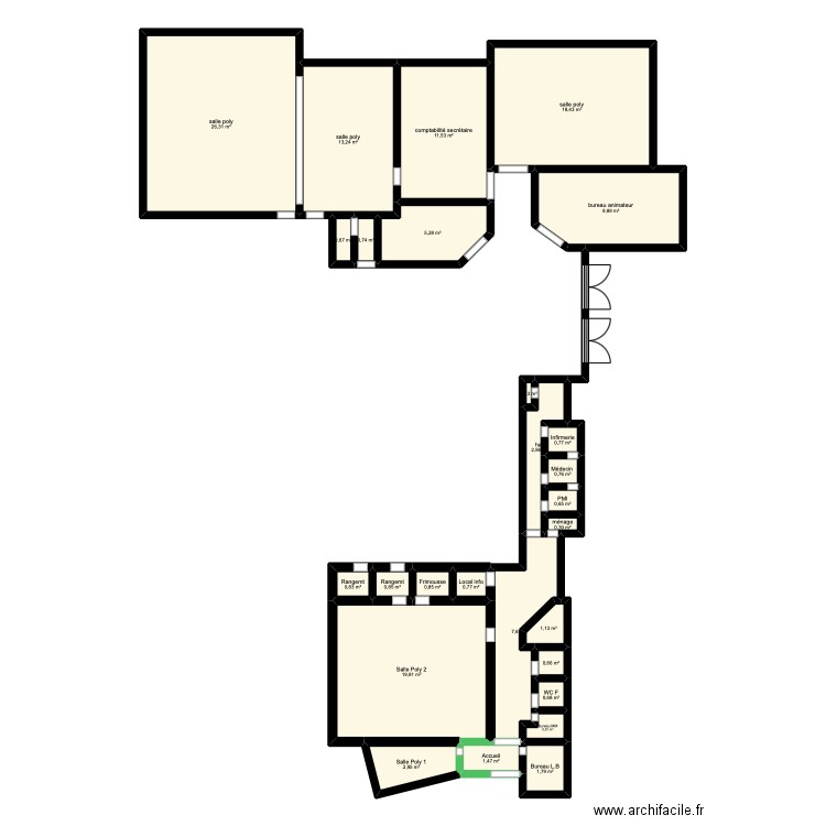 canm Hazebrouck. Plan de 27 pièces et 132 m2