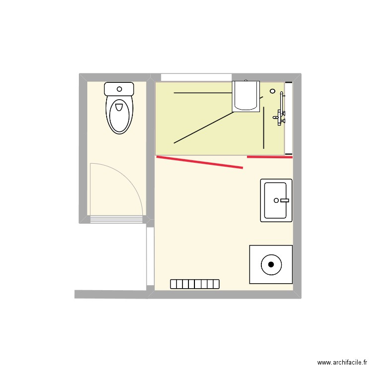 Projet_Billmann. Plan de 2 pièces et 7 m2