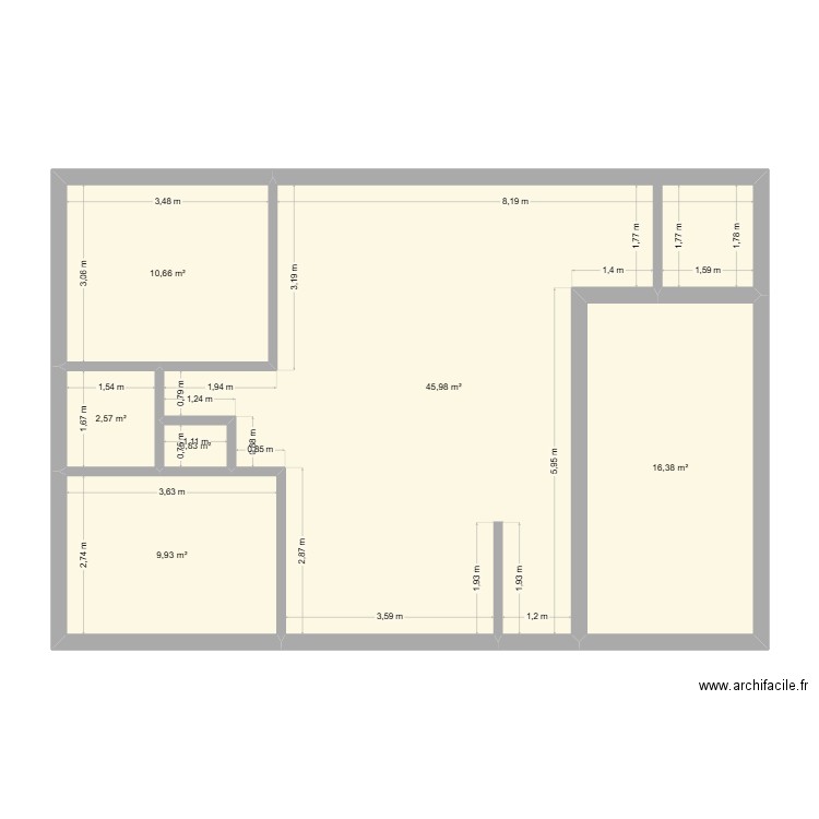 Gj16. Plan de 6 pièces et 86 m2