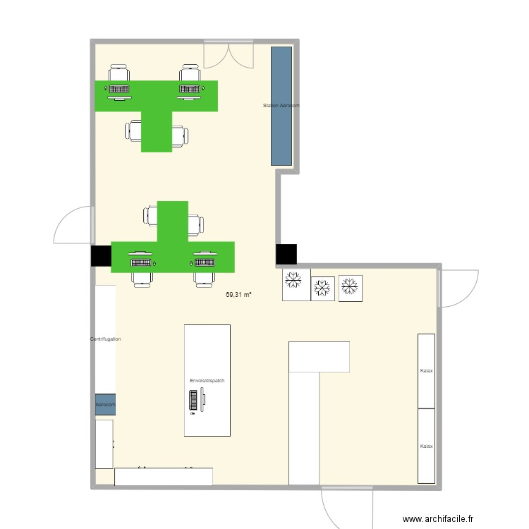 Préana_V2. Plan de 1 pièce et 69 m2