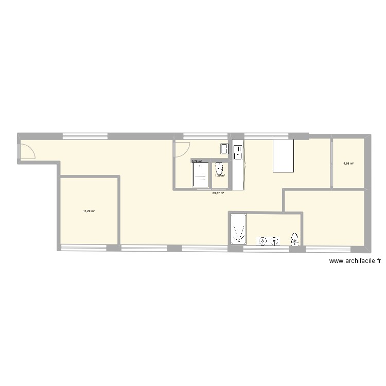 fil rouge idl. Plan de 5 pièces et 92 m2