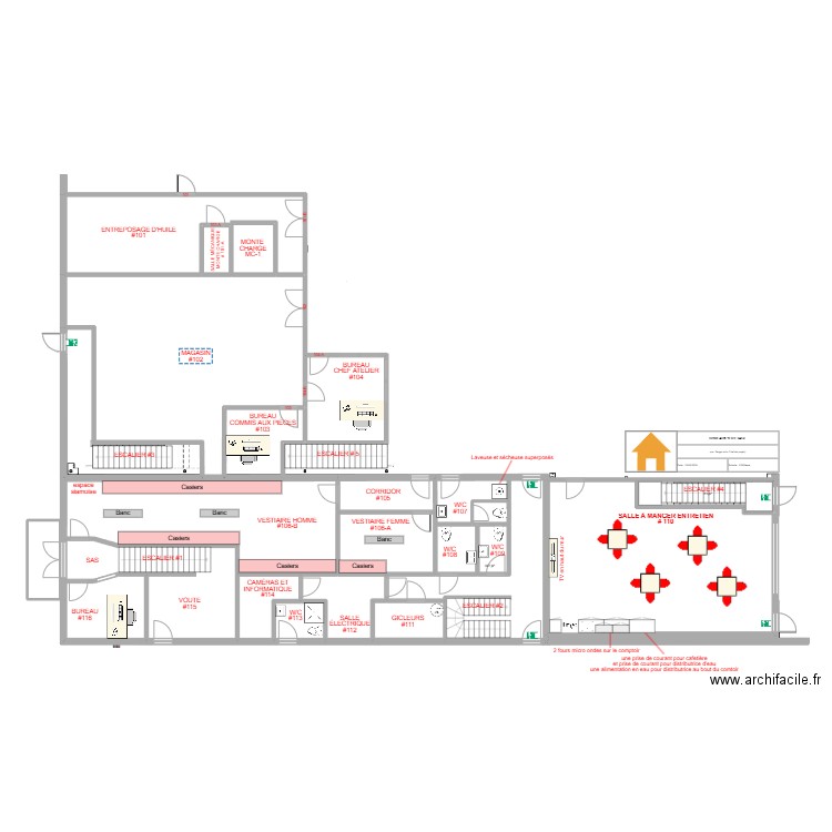 AMÉNAGEMENT MAGASIN. Plan de 21 pièces et 383 m2