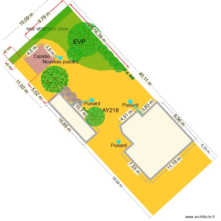 Cherchefeuilles 4 - gazebo. Plan de 2 pièces et 128 m2