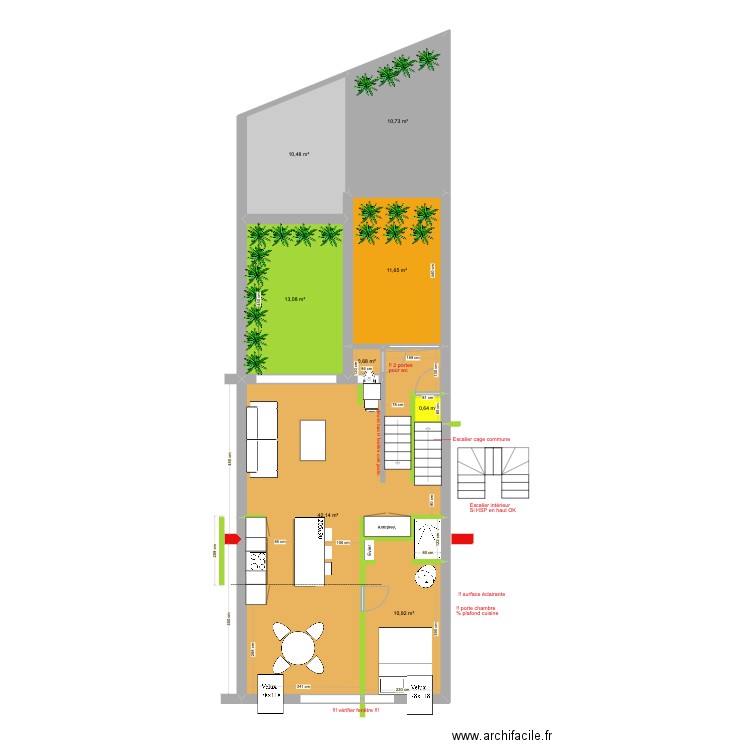 BAUCQ 77 3e étage VFBis. Plan de 8 pièces et 100 m2