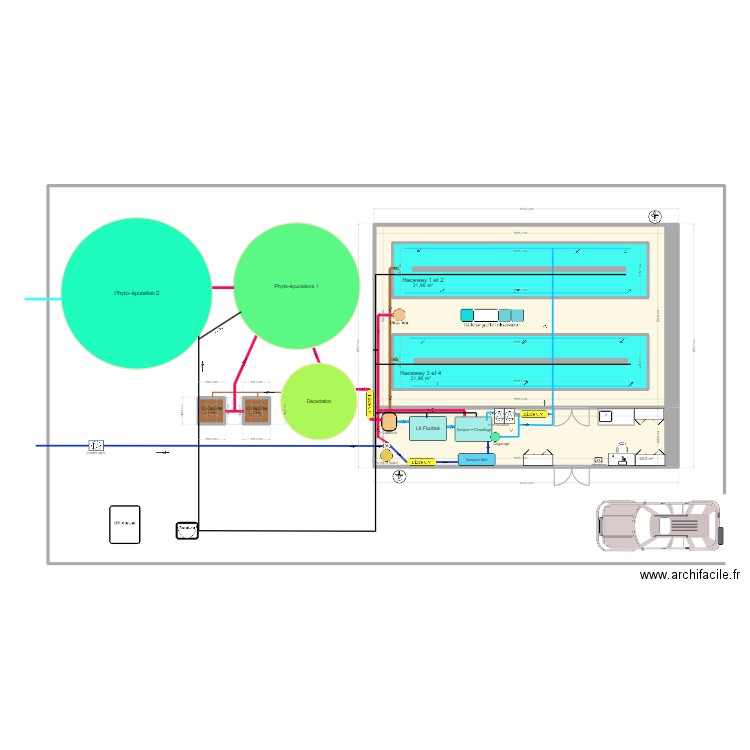 PLAN DE MASSE final. Plan de 6 pièces et 156 m2