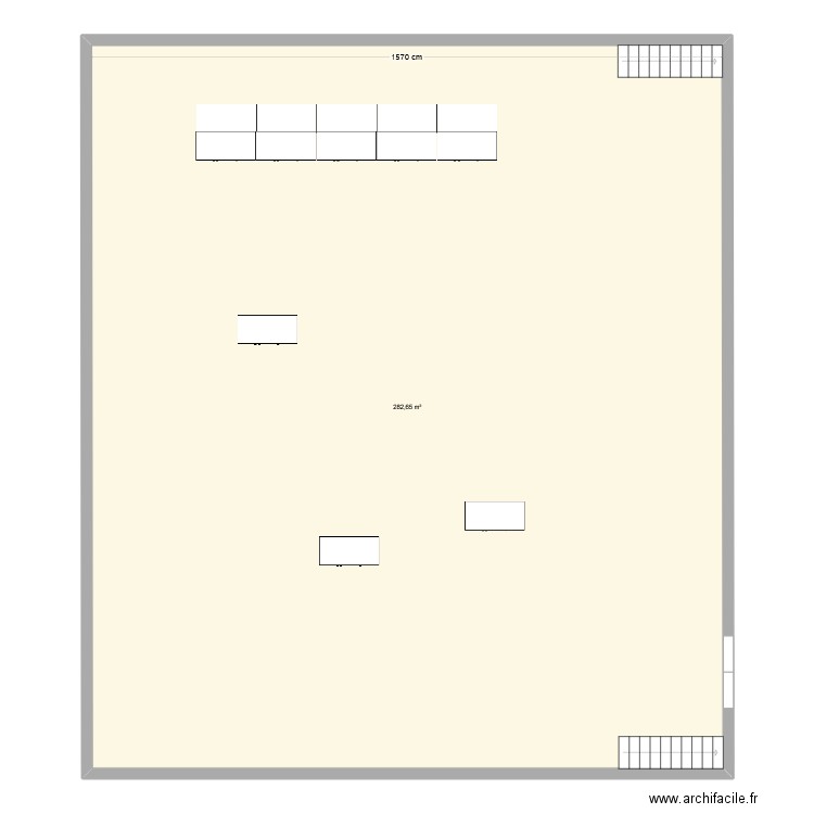 salle des fêtes RdC. Plan de 1 pièce et 283 m2