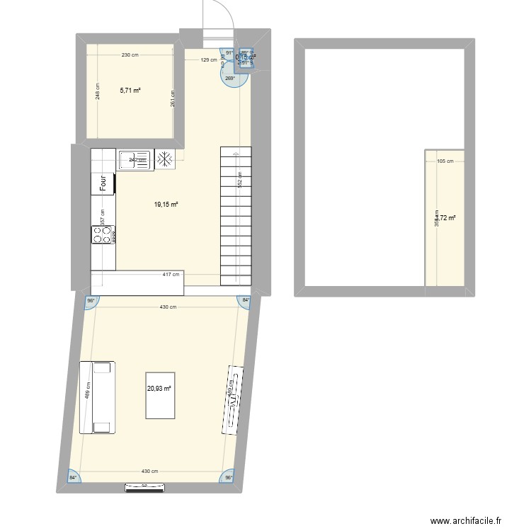 gargenville ind.A. Plan de 5 pièces et 50 m2