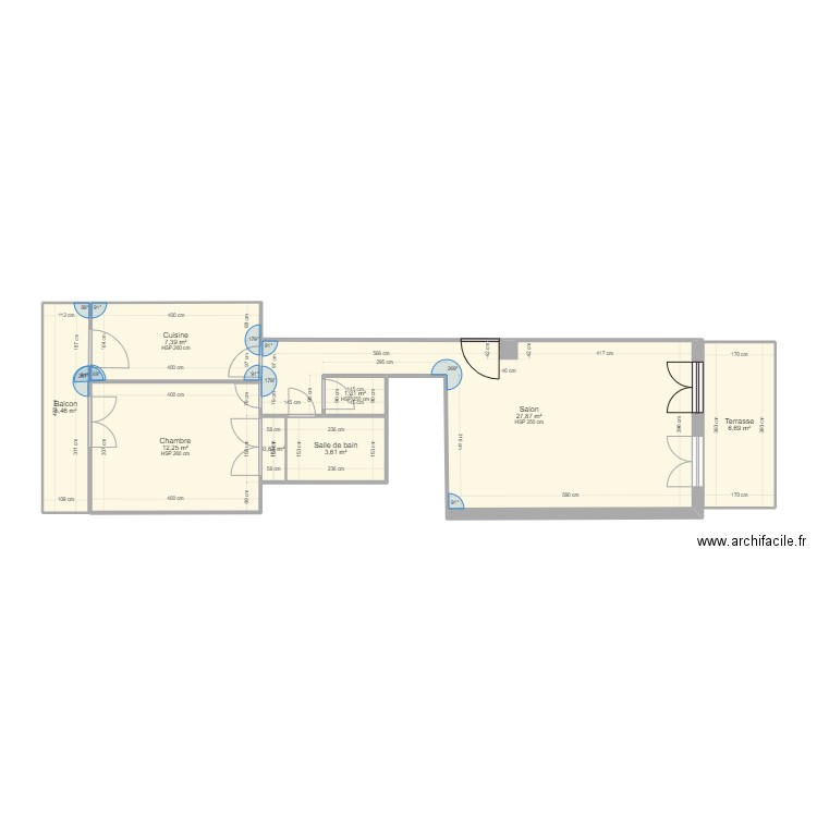 Le Dahut. Plan de 8 pièces et 65 m2