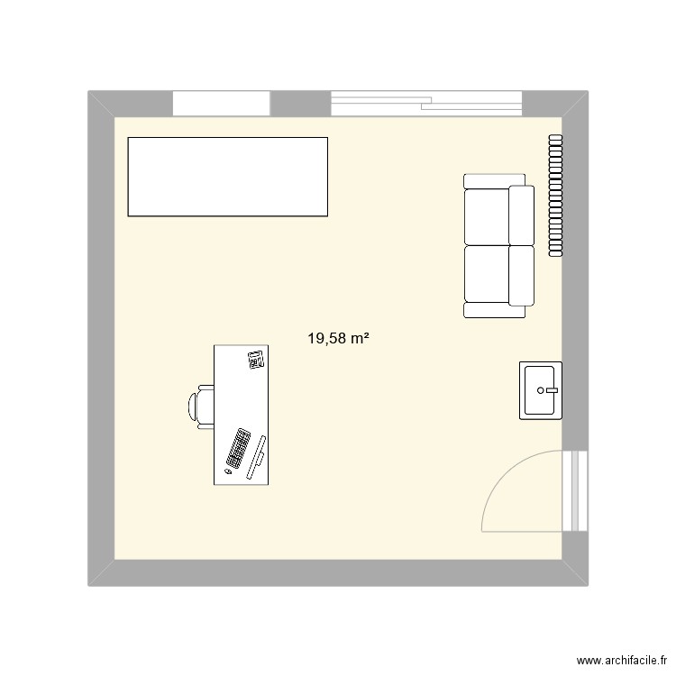 plan salle consultation. Plan de 1 pièce et 20 m2