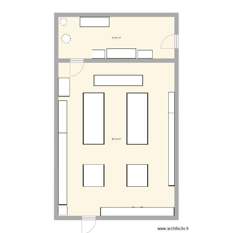 LABORATOIRE MICROBIO. Plan de 2 pièces et 102 m2