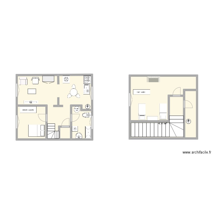 CRECY. Plan de 7 pièces et 29 m2