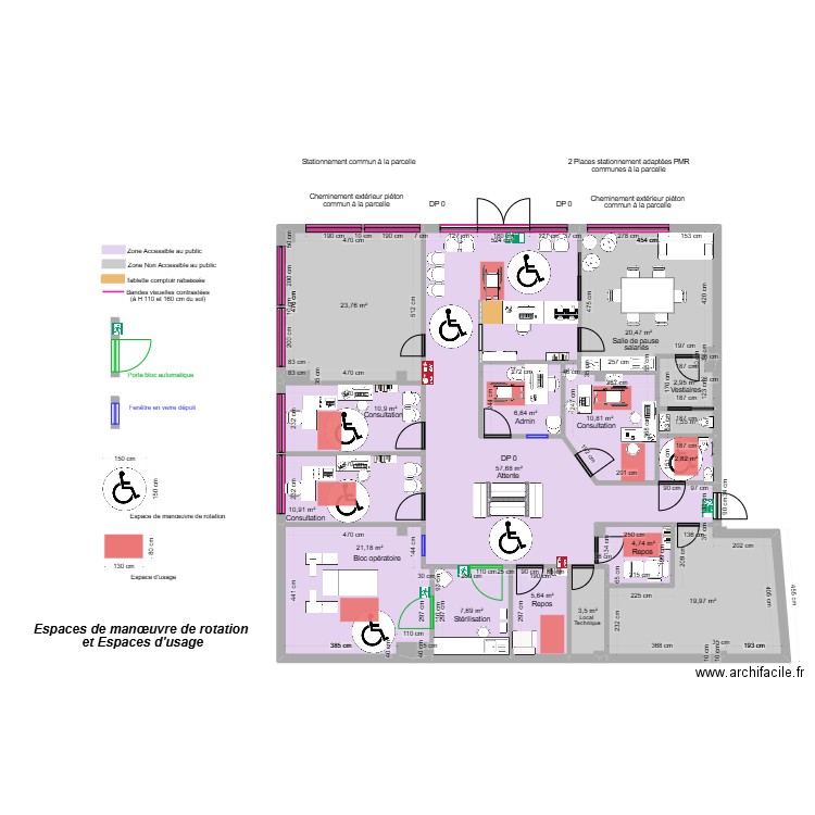 SAS TELEOPHTALMO APRÈS TRAVAUX Esp Rotation. Plan de 16 pièces et 211 m2