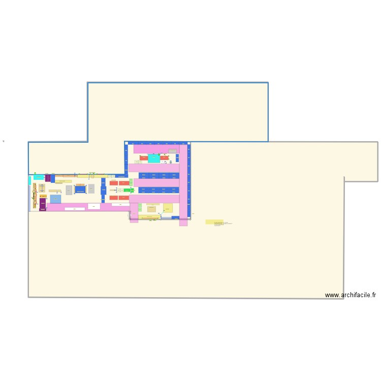 Plan nouvelle usine option 5. Plan de 2 pièces et 1232 m2