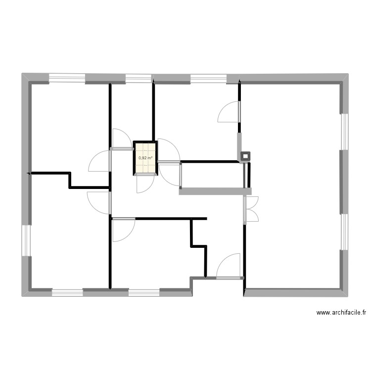 caca. Plan de 1 pièce et 1 m2