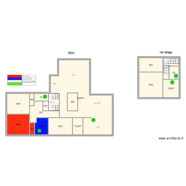 Lauhea. Plan de 17 pièces et 174 m2