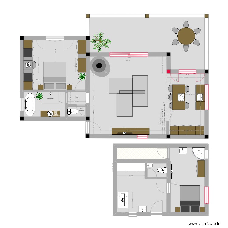 Seborga 1 chambre SDB semi-fermée VERSION 1. Plan de 10 pièces et 115 m2