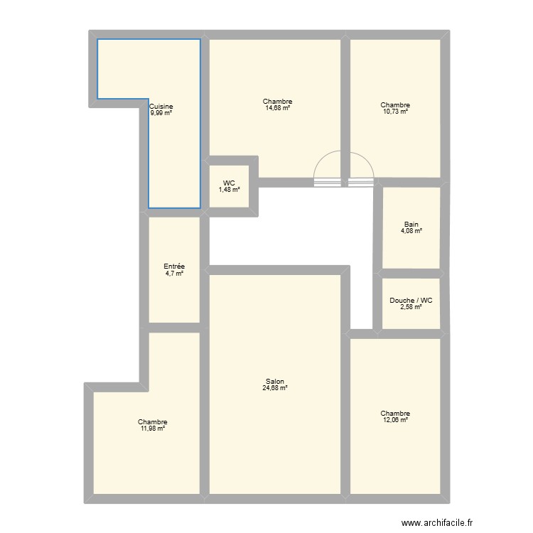 Appartement. Plan de 10 pièces et 97 m2