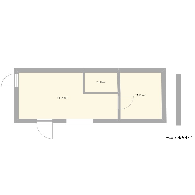 atelier sta. Plan de 3 pièces et 24 m2