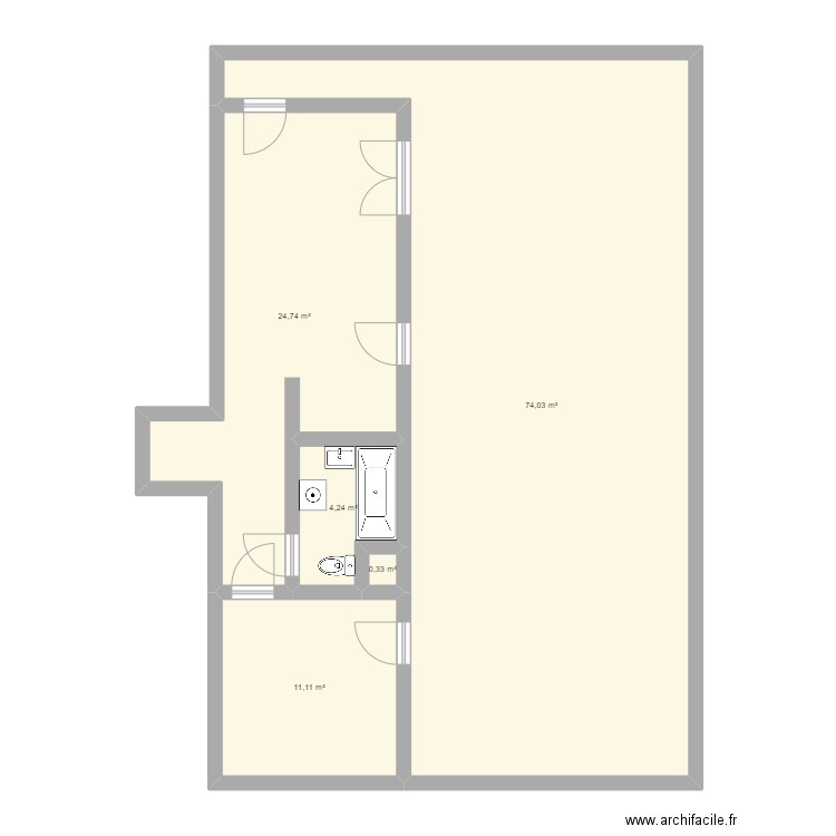 Villepreux. Plan de 5 pièces et 114 m2