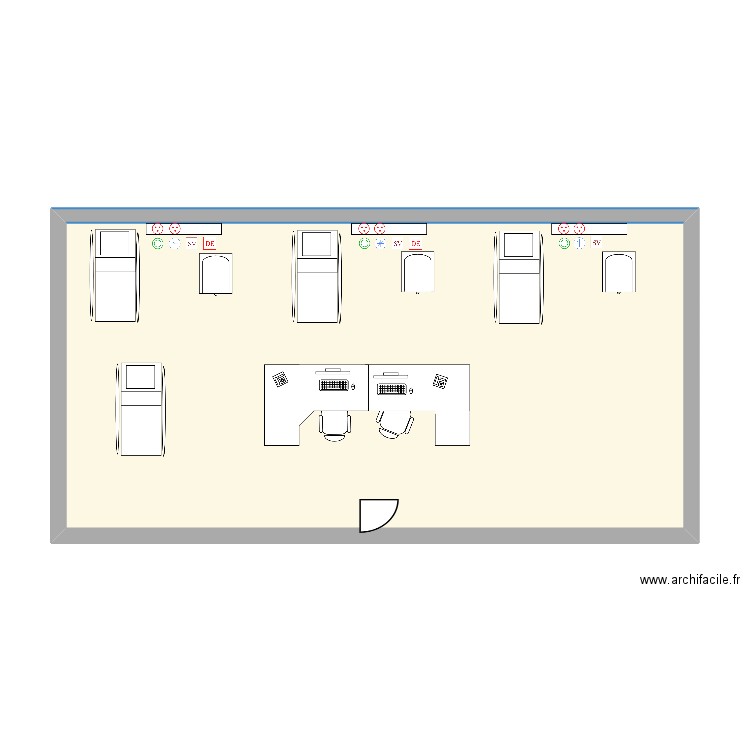 partos. Plan de 1 pièce et 55 m2