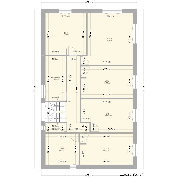 plan maison etage vivalia. Plan de 9 pièces et 108 m2