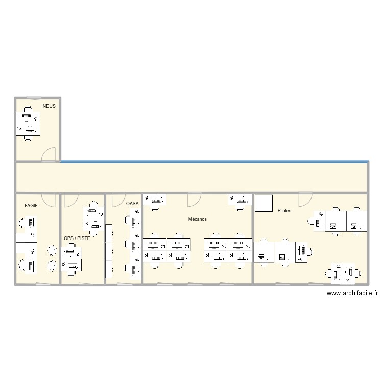 Bureaux SAG. Plan de 7 pièces et 197 m2