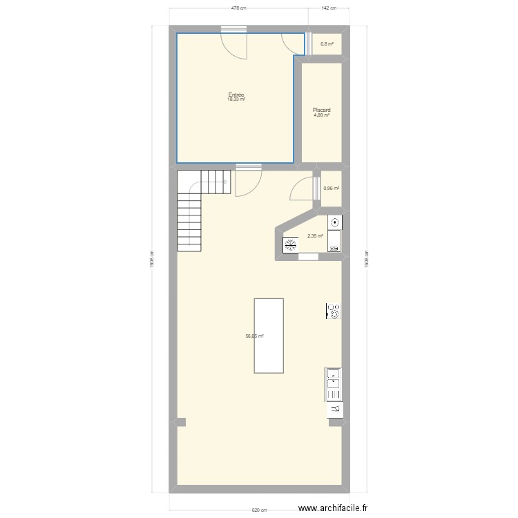 maison. Plan de 6 pièces et 84 m2