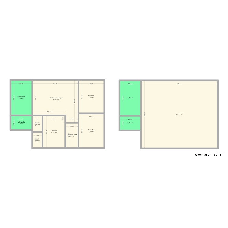 Jargeau maison. Plan de 12 pièces et 109 m2