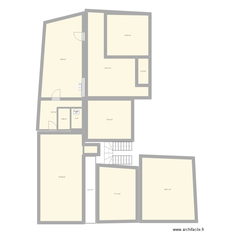 thiers. Plan de 12 pièces et 179 m2