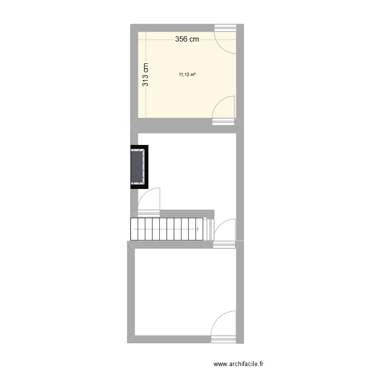 19, Place du Peuple. Plan de 1 pièce et 11 m2